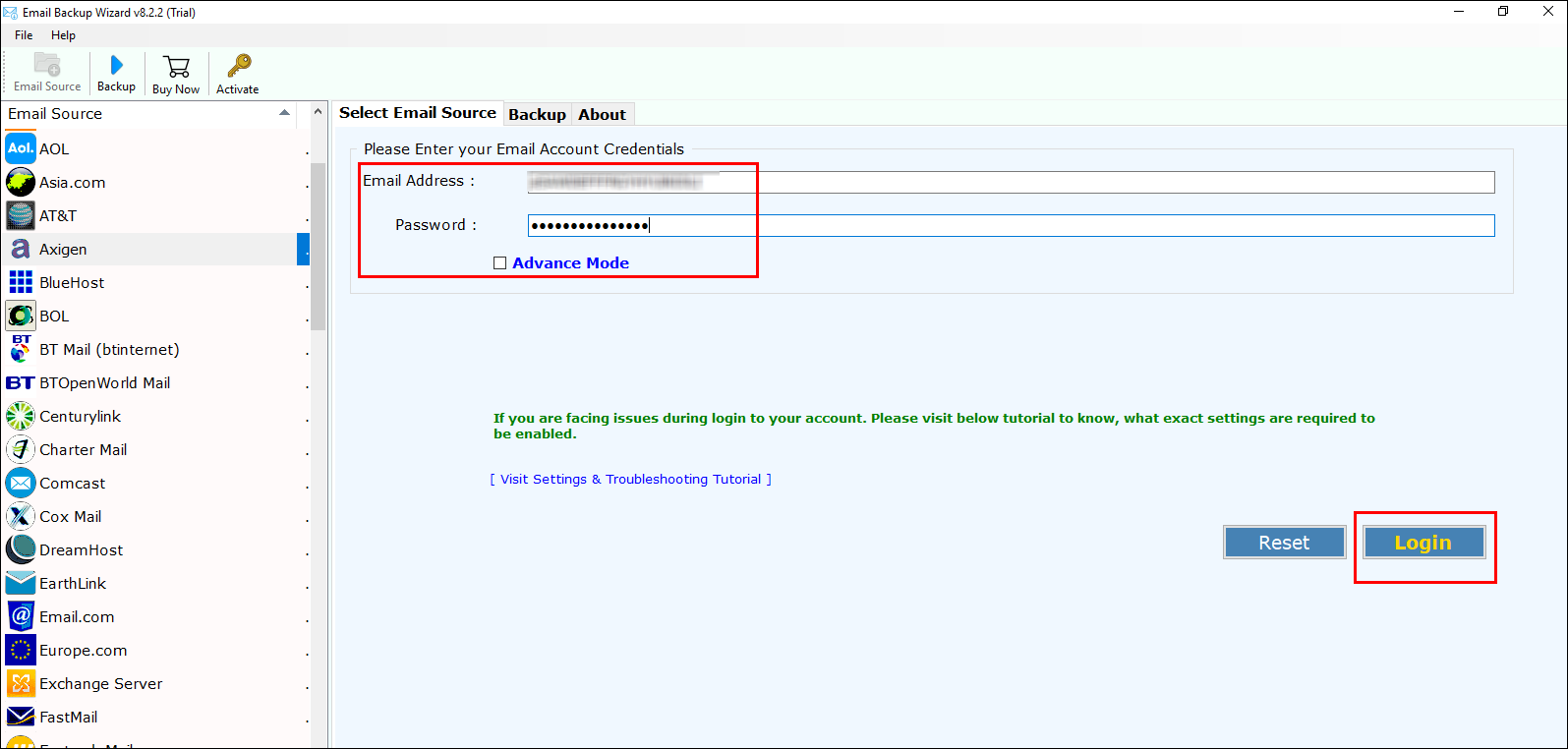 upload Axigen emails to Exchange Server