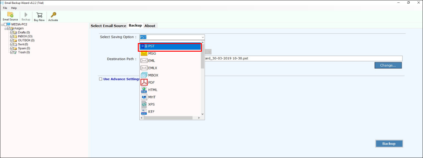 Transfer Axigen to Outlook