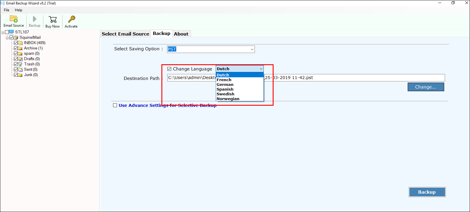 change the language of resultant files