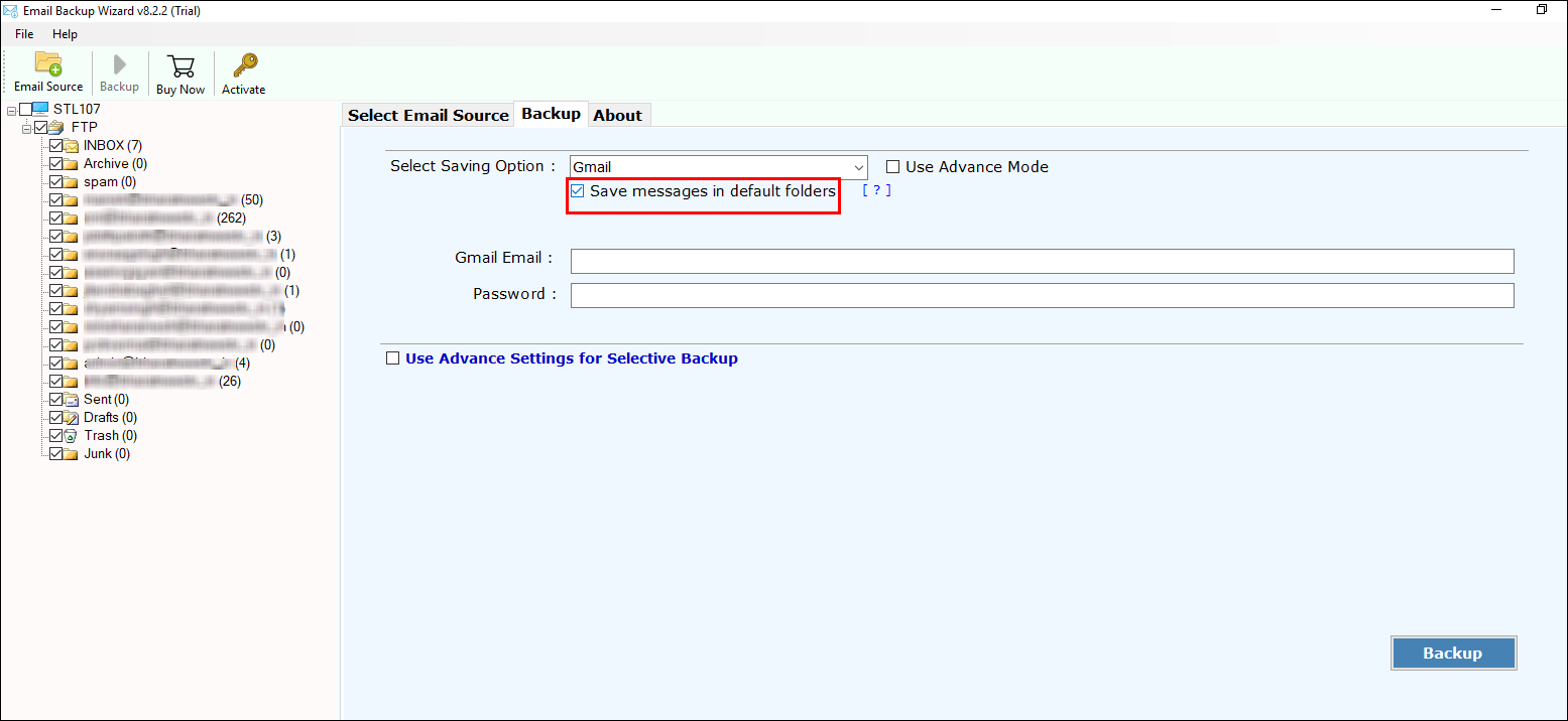 Migrate FTP mailbox to Gmail account