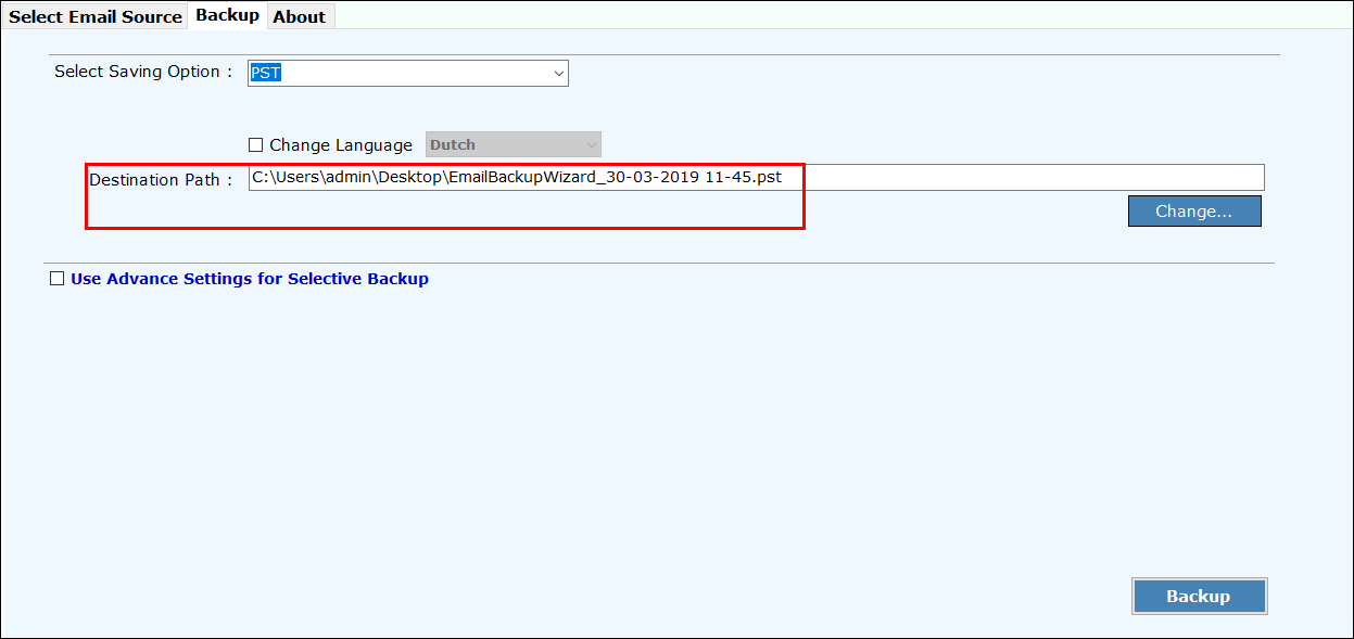 Axigen Webmail to Outlook PST