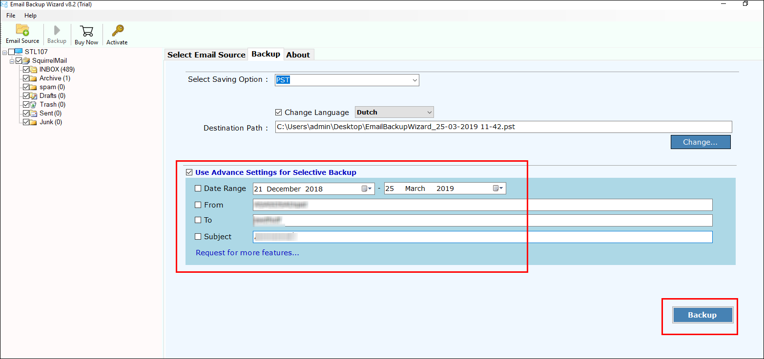 use Advance setting options