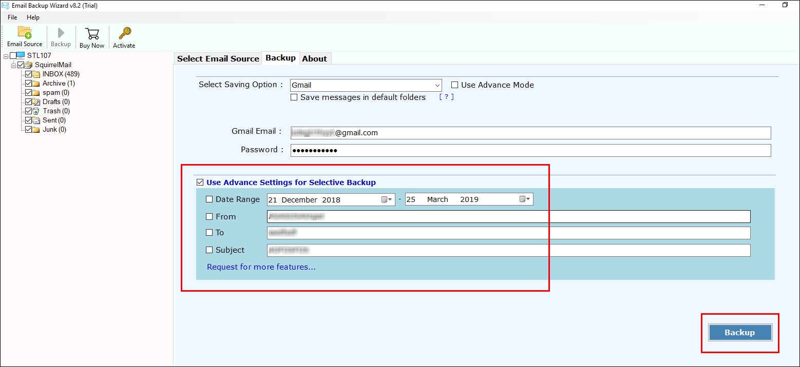 perform selective SquirrelMail email migration