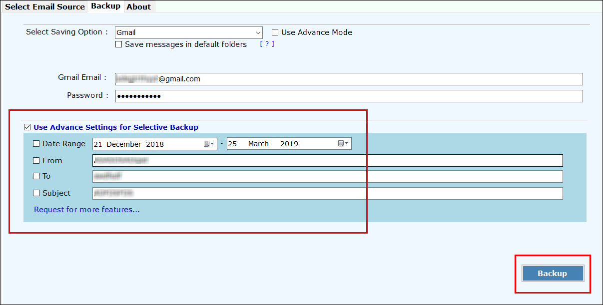 Axigen Server to Gmail migrator