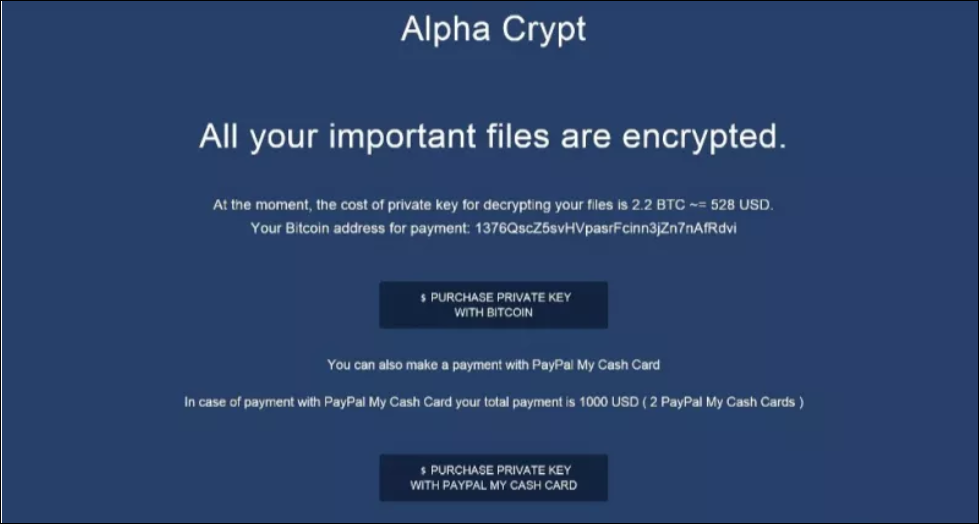 alpha crypt ransom