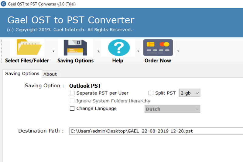 choose export to outlook pst as saving option